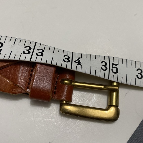 Fossil Multi-colour Leather Belt with Gold Brass Buckle - Picture 10 of 13